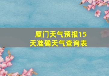 厦门天气预报15天准确天气查询表