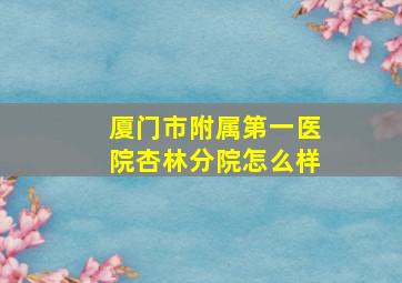 厦门市附属第一医院杏林分院怎么样