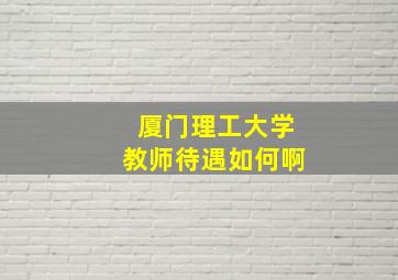 厦门理工大学教师待遇如何啊