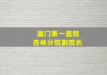 厦门第一医院杏林分院副院长