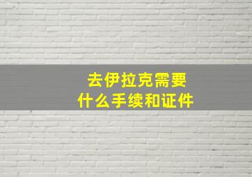 去伊拉克需要什么手续和证件