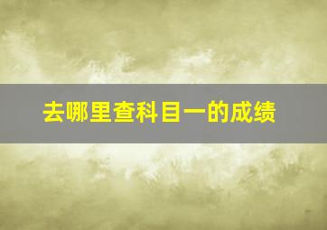 去哪里查科目一的成绩