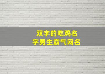 双字的吃鸡名字男生霸气网名