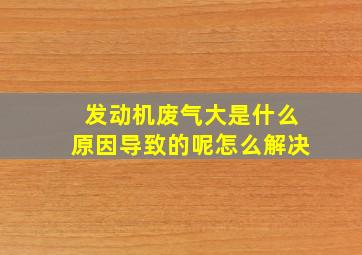 发动机废气大是什么原因导致的呢怎么解决