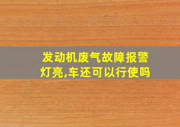 发动机废气故障报警灯亮,车还可以行使吗