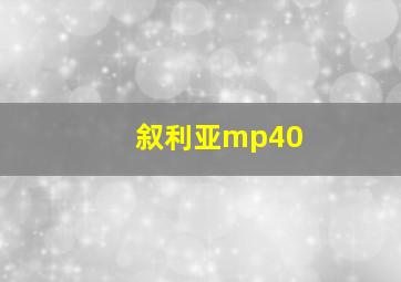 叙利亚mp40