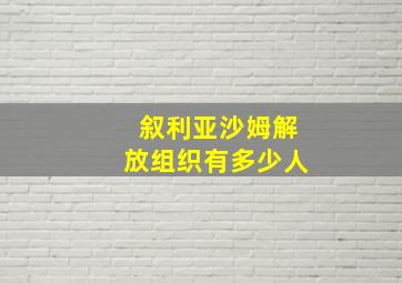 叙利亚沙姆解放组织有多少人