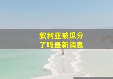 叙利亚被瓜分了吗最新消息