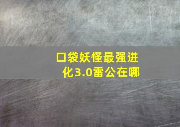 口袋妖怪最强进化3.0雷公在哪