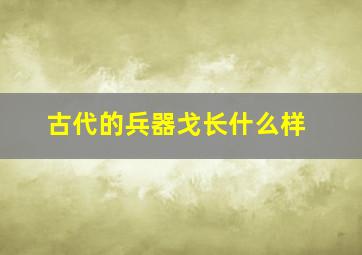 古代的兵器戈长什么样