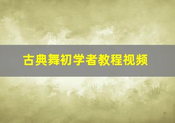 古典舞初学者教程视频