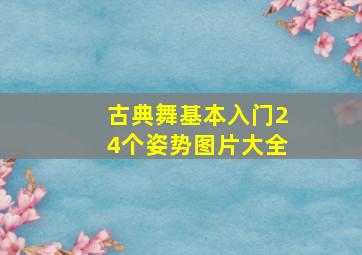 古典舞基本入门24个姿势图片大全