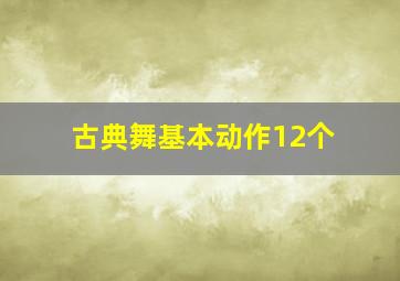 古典舞基本动作12个