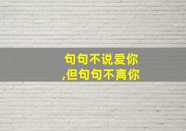 句句不说爱你,但句句不离你