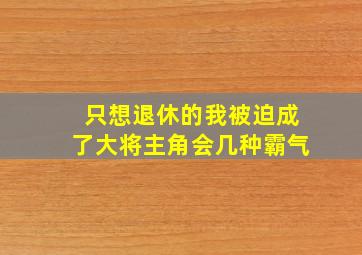 只想退休的我被迫成了大将主角会几种霸气