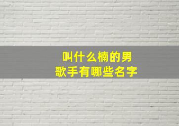 叫什么楠的男歌手有哪些名字