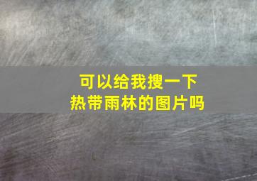 可以给我搜一下热带雨林的图片吗