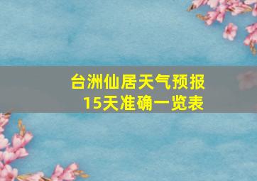 台洲仙居天气预报15天准确一览表