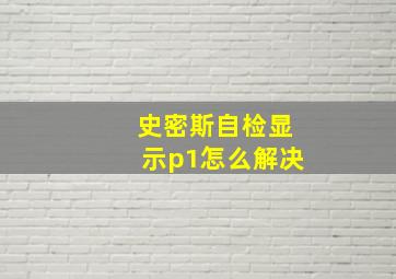 史密斯自检显示p1怎么解决