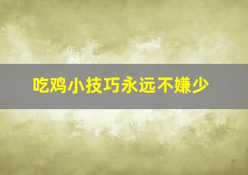 吃鸡小技巧永远不嫌少