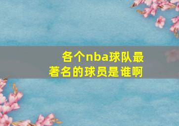 各个nba球队最著名的球员是谁啊