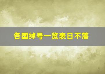 各国绰号一览表日不落