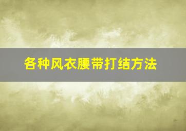 各种风衣腰带打结方法