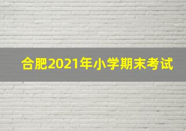 合肥2021年小学期末考试