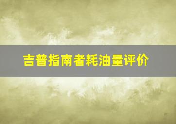 吉普指南者耗油量评价