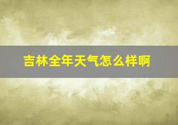 吉林全年天气怎么样啊