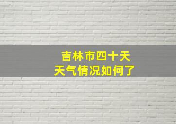 吉林市四十天天气情况如何了