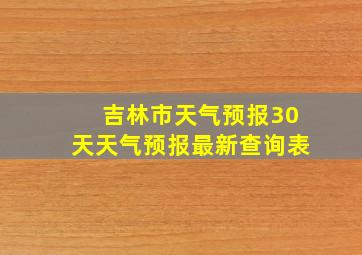 吉林市天气预报30天天气预报最新查询表