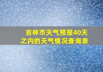 吉林市天气预报40天之内的天气情况查询表