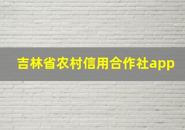 吉林省农村信用合作社app