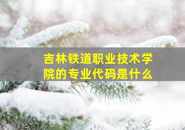 吉林铁道职业技术学院的专业代码是什么