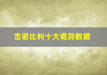 吉诺比利十大诡异数据