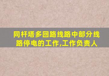 同杆塔多回路线路中部分线路停电的工作,工作负责人