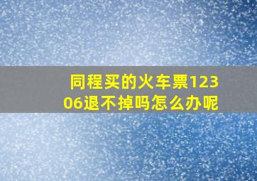 同程买的火车票12306退不掉吗怎么办呢