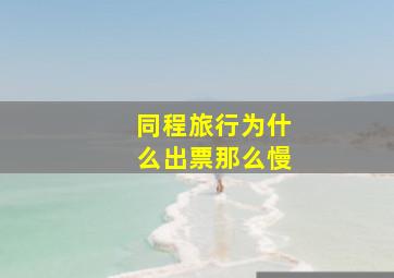 同程旅行为什么出票那么慢