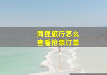 同程旅行怎么查看抢票订单