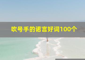 吹号手的诺言好词100个