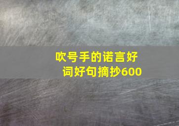 吹号手的诺言好词好句摘抄600