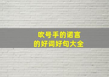 吹号手的诺言的好词好句大全