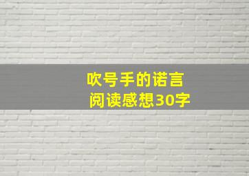 吹号手的诺言阅读感想30字