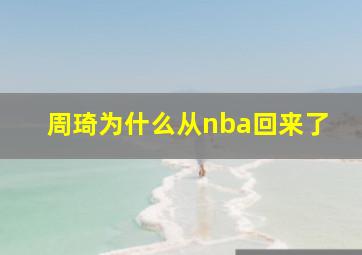 周琦为什么从nba回来了