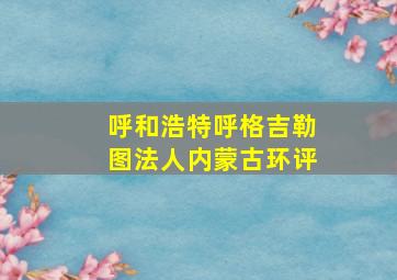 呼和浩特呼格吉勒图法人内蒙古环评