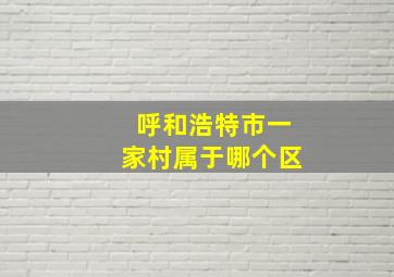 呼和浩特市一家村属于哪个区