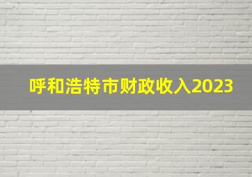 呼和浩特市财政收入2023