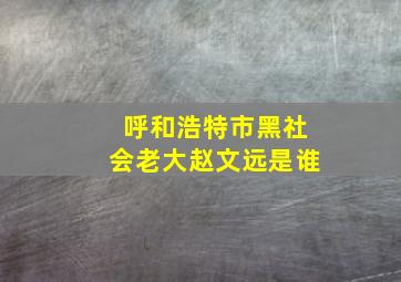 呼和浩特市黑社会老大赵文远是谁