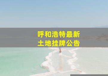 呼和浩特最新土地挂牌公告